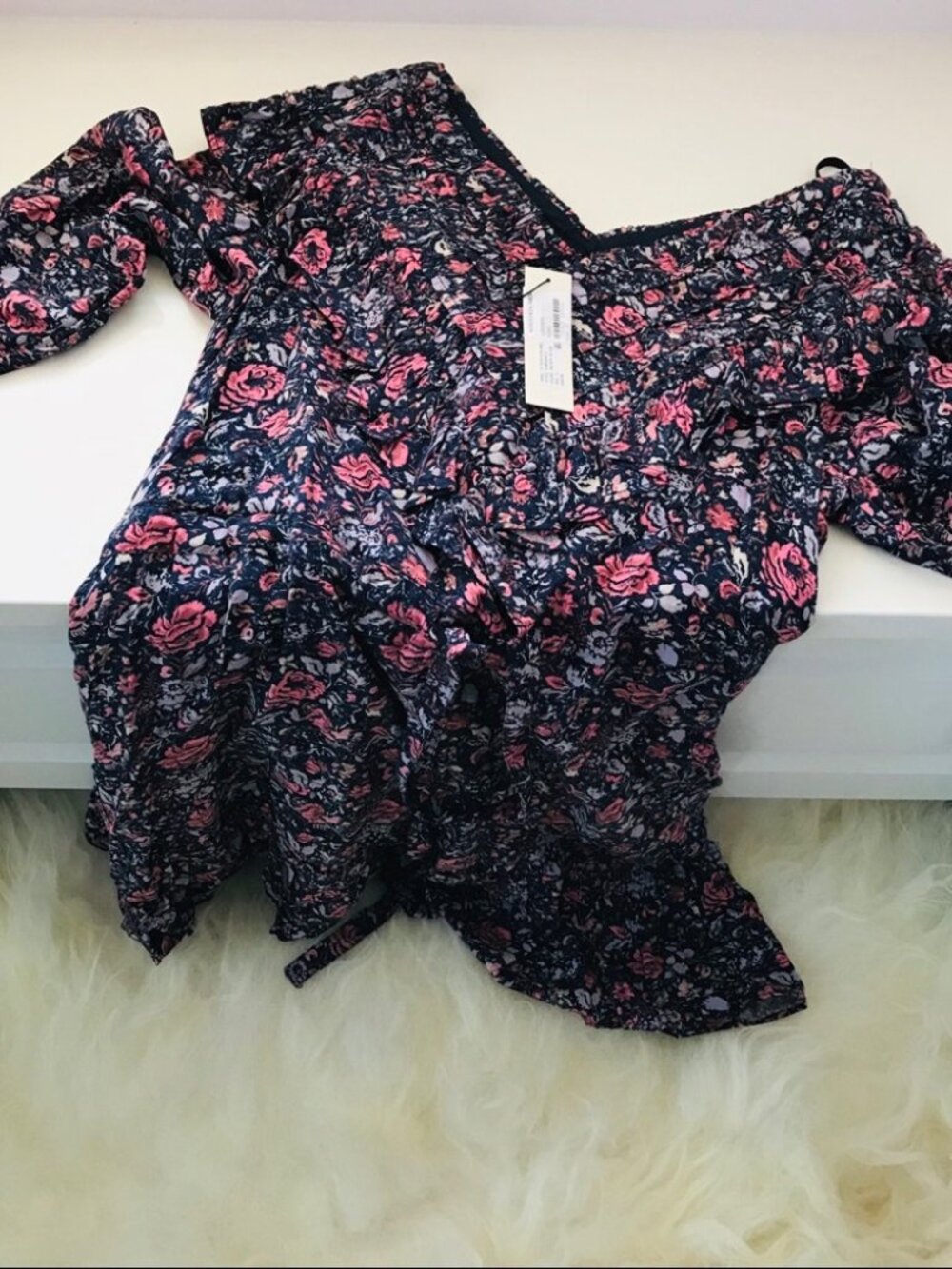 La Vie Rebecca Taylor Floral Ruffle Toile Dress 0156 - Picture 2 of 5